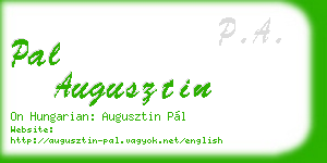 pal augusztin business card